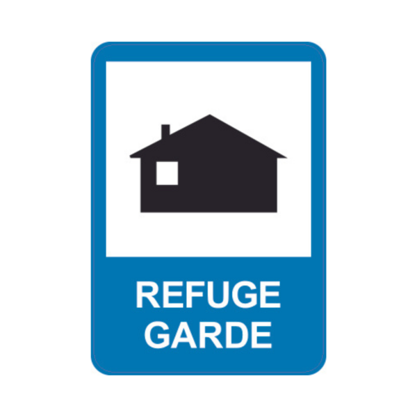 Panneau d'info rectangle Dibon 35x50cm "Refuge gardé" REC-DIB208